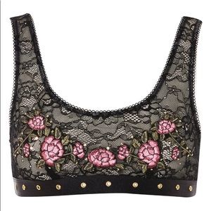 Topshop Trixie Lace Embroidered Floral Bralette